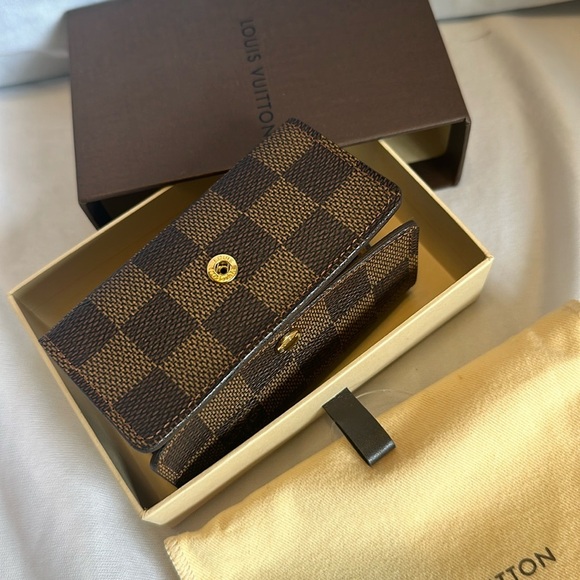 EUC: Authentic Louis Vuitton Damier Ebene Brown Canvas 6Key Holder, box,dust bag - Picture 1 of 9